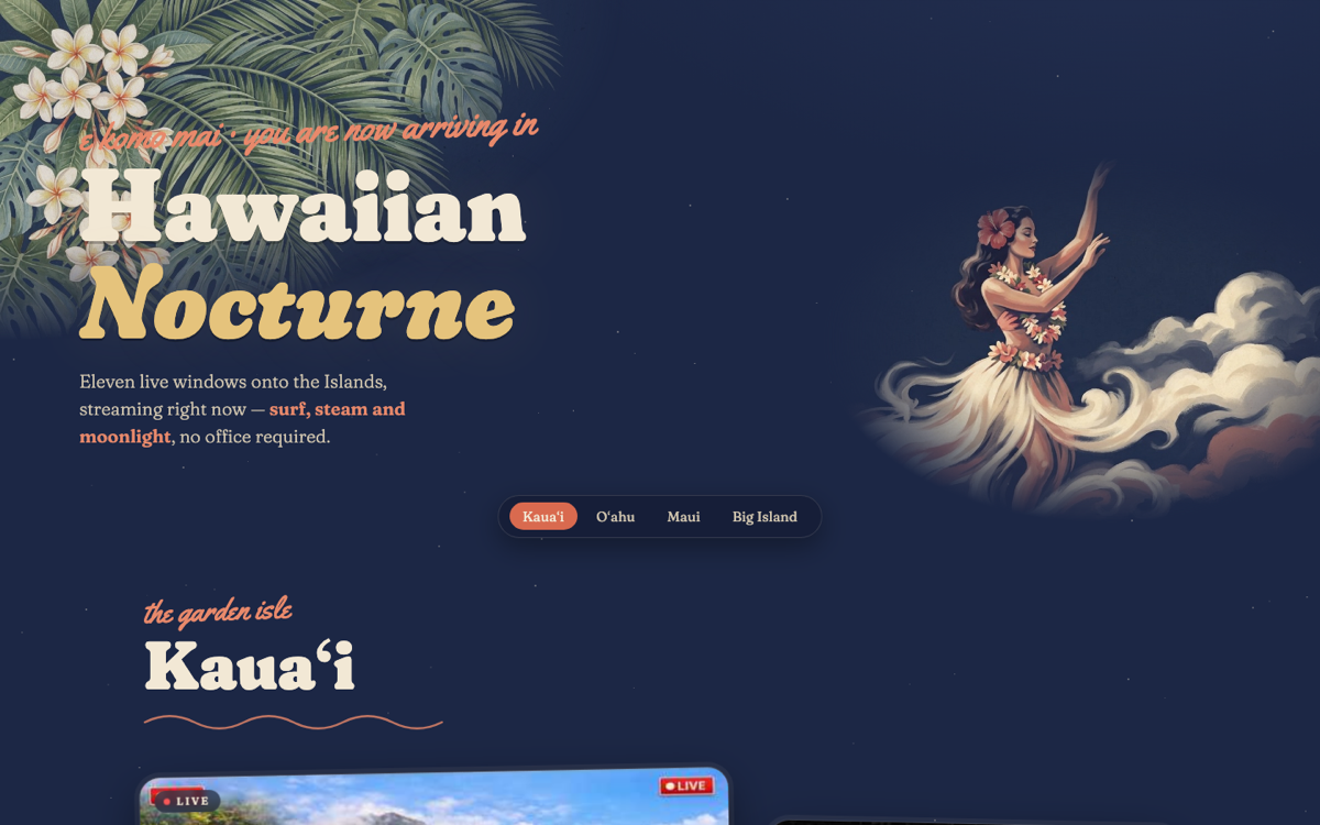 Hawaiian Nocturne live cam page